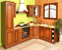 Rohová rustikální kuchyňská linka Bolero