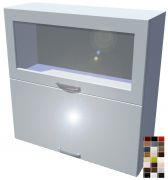 Lesklá skříňka dvojvýklopná prosklená Carmen 80 cm