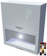 Lesklá skříňka dvojvýklopná prosklená Carmen 70 cm