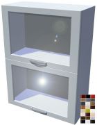 Lesklá skříňka dvojvýklopná prosklená Carmen 60 cm