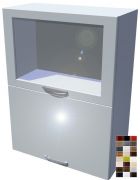 Lesklá skříňka dvojvýklopná prosklená Carmen 60 cm