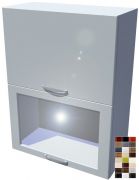 Lesklá skříňka dvojvýklopná prosklená Carmen 60 cm