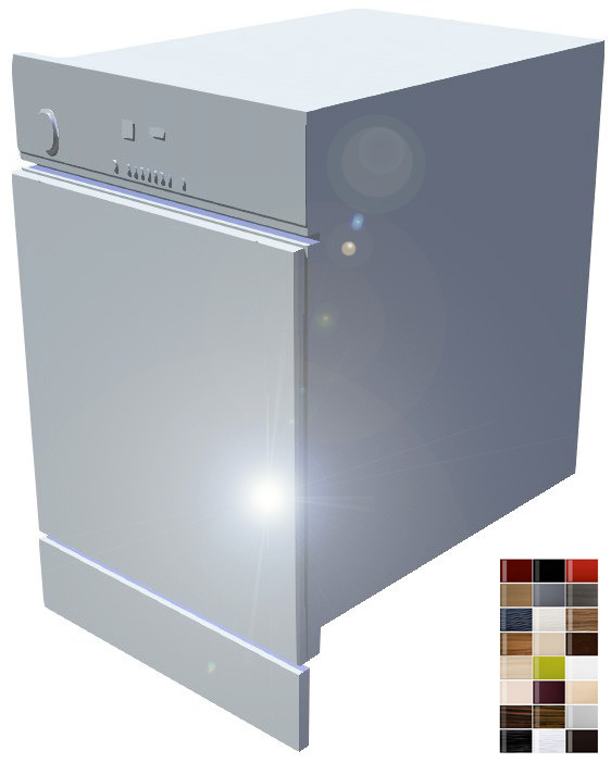 Lesklá dvířka Carmen na vestavnou myčku 45 cm s ovládacím panelem