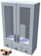 Horní skříňka Tina vitrína se šuplíky 60 cm