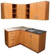 Rohová kuchyňská linka Tina olše 130 x 150 cm