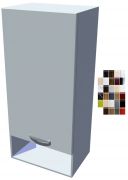 Lesklá horní skříňka Carmen 40 cm s poličkou