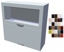 Lesklá skříňka dvojvýklopná prosklená Carmen 90 cm