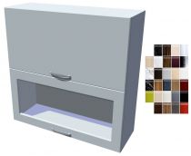 Lesklá skříňka dvojvýklopná prosklená Carmen 90 cm