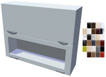 Lesklá skříňka dvojvýklopná prosklená Carmen 100 cm