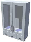 Horní prosklená skříňka Diana 60 cm se šuplíky - výška 86 cm