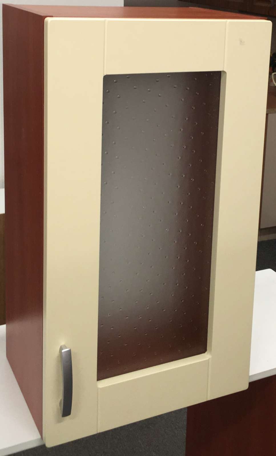 Horní kuchyňská skříňka prosklená 30 cm kalvádos / vanilka - výprodej