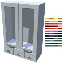 Horní skříňka Bonita vitrína se šuplíky výška 86 cm