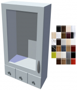 Lesklá stojací vitrína Carmen 60 cm se šuplíky