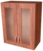 Prosklená kuchyňská skříňka 60 cm barva ořech