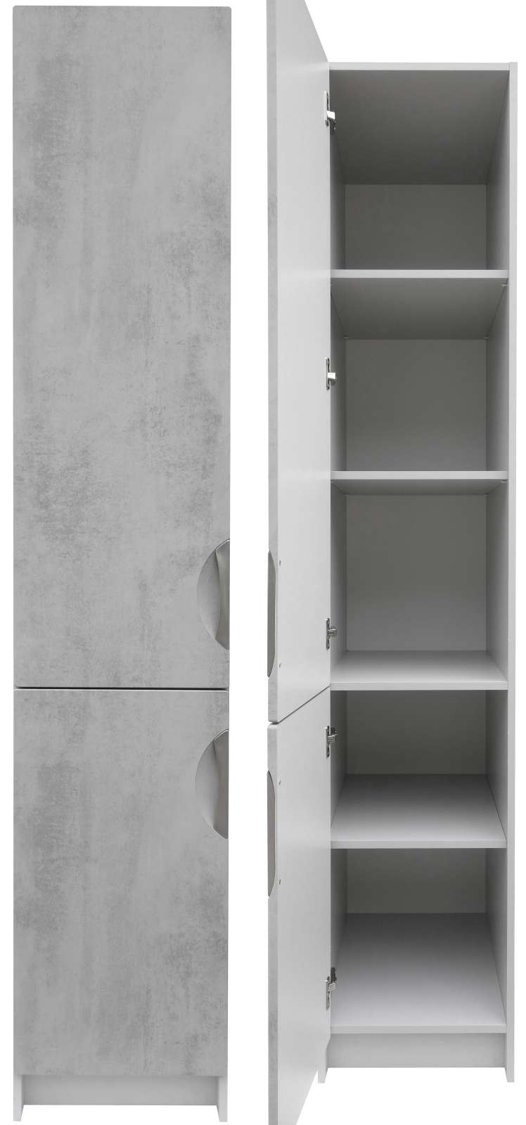 Potravinová skříň 40 cm levá barva beton korpus šedý