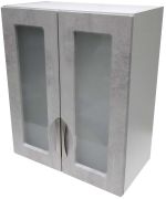Prosklená kuchyňská skříňka 60 cm barva beton korpus šedý